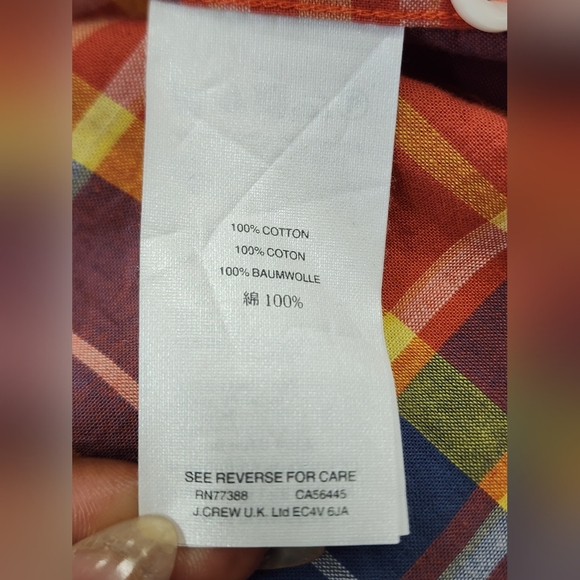 NWT J. Crew Men's Multicolor Plaid Shirt, sz MD - Picture 5 of 10